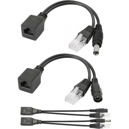 Cable adaptador POE pasivo, 2 pares de inyector POE y divisor POE con conector DC de 5,5 x 2,1 mm  BWOO