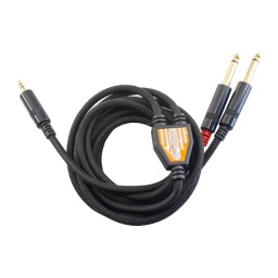 Cable Profesional 3.5MM Stereo a 2 Conectores 1/4" Mono - 3.65M VOYZ