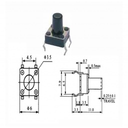 TACT SWITCH KFC-A06-6X6X11