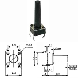 TACT SWITCH KFC-A06-6X6X17