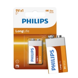 BATERIA 9V ZINC - PHILIPS LONGLIFE OFERTA OUTLET PHILIPS