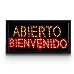 Cartel de Led Abierto Bienvenido