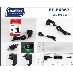 Cargador micro usb 1 amp cficha rotativa y indicador led EWTTO