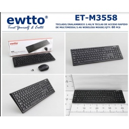 Combo de Teclado y Mouse Inalambrico EWTTO