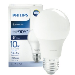 Lampara Led 10W, E27 Eco Home- Luz Fria PHILIPS