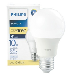 Lampara Led 10W, E27 Eco Home- Luz Clida PHILIPS