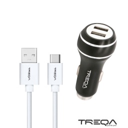 Cargador de Coche 2 USB C/ Cable Usb-c TREQA