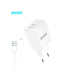 Cargador de Pared 2 USB Lightning 5V 2.4A BWOO