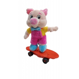 Peluche Chanchito 27 cm en Skate Que se Mueve