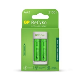 Cargador de Pilas USB + 2 Pilas Aa 2100 Mah - Gp Recyko GP