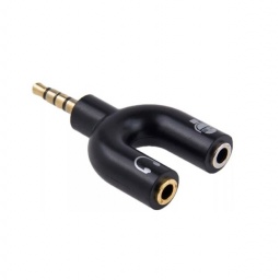 Adaptador 2 Jack 3.5 Microfono / Auricular a Plug 3.5 de  4 Contactos BWOO