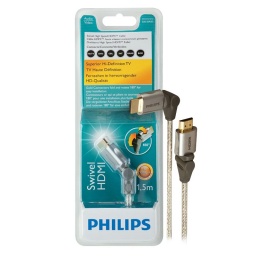 Cable HDMI 1.5mts. Full HD acodado con movimiento 180 grados PHILIPS