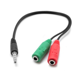 Adaptador 2 Jack 3.5 Microfono / Auricular a Plug 3.5 de  4 Contactos THEONE