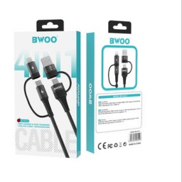 Cable de Datos y Carga  4 en 1 Micro USB Usbc y  Iphone Lightning a USB 3.0 BWOO