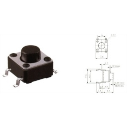 TACT SWITCH KFC-A06-6X6X5MM HORIZONTAL 4P PUSH BUTTON