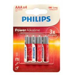 BLISTER X 4 PILA AAA ALKALINA PHILIPS