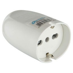 Ficha Hembra Schuko  3 en Lnea Blanco 16A - Aereo Electraline ELECTRALINE