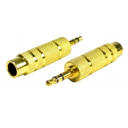 Adaptador Jack 1/4" (6.5MM) Stereo a Plug 3.5MM Estereo Dorado THEONE