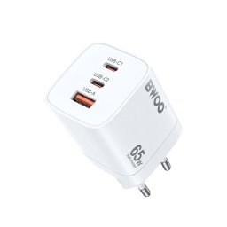 Cargador de Pared 65W Usb + 2 Usb-c carga rpida BWOO