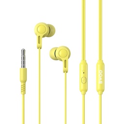 Auricular Intrauditivo Manos Libres con Conector 3.5 Amarillo Bwoo BWOO