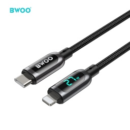 Cable de Datos y Carga  Usb-c a Lightning -1.2MT. Nylon Trenzado BWOO