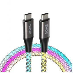 Cable de Datos y Carga 65W Usb-c a Usb-c -1MT. Nylon Trenzado BWOO