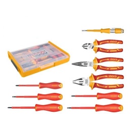 Set Organizador + 9 Herramientas Aisladas para Electricista