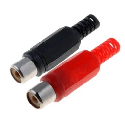 Conector Jack Rca Aereo Faceteado Rojo o Negro  BK