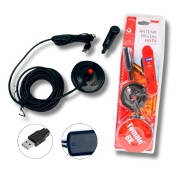 Antena Digital Interior para Tv con Booster - Conector F TOMATE