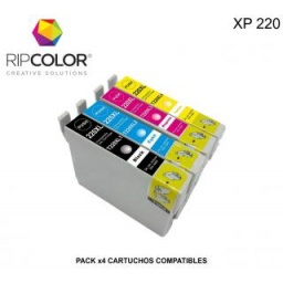 Pack de Cartuchos Compatibles para Impresora Epson XP220 RIPCOLOR