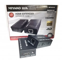 Repetidor Extender HDMI  por Utp 60MTS. CAT.5 / 6 - con Fuentes MIYAKO USA