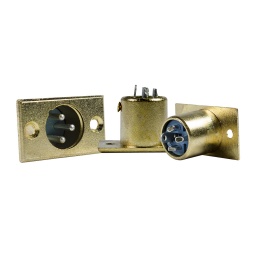 Conector XLR macho de chasis dorado