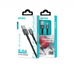 Cable de Datos y Carga USB Tipo C a USB - 2.4AH 1MT. BWOO