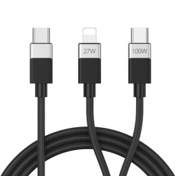 Cable de Datos y Carga Lighting y C a USB C Silicona Liquida - 1.2 MT. BWOO